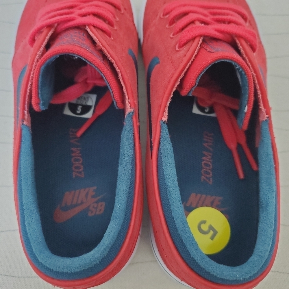 NIKE Mens SB Dunk Zoom Air 2016 Stefan Janoski Red Suede Shoes 333824-613 Sz 5 - Picture 12 of 13